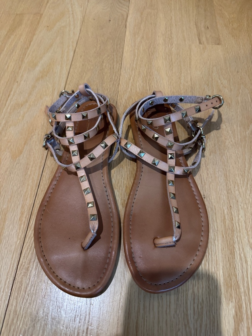 Mossimo Supply Co. Tan Studded Strappy Sandals